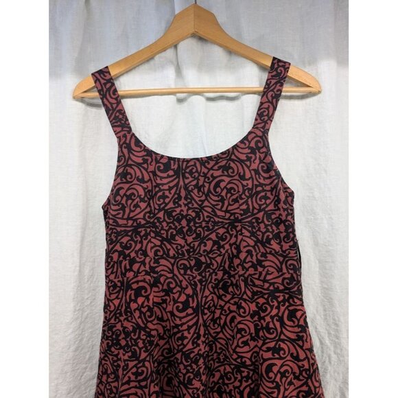 Pura Vida women's size 8 tank midi dress black and red full skirt tulle D3 - Picture 3 of 16